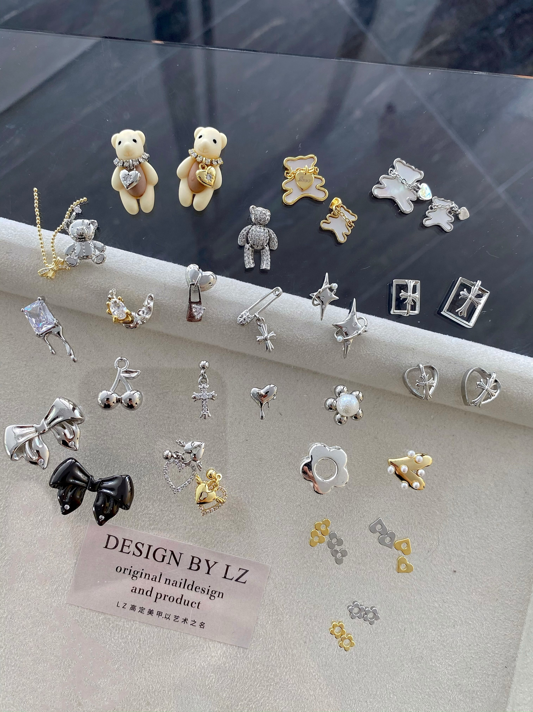 lz高定爱心百搭轻奢链条美甲饰品