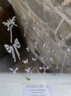 正品 坠链蝴蝶链坠锆石小蝴蝶集 LZ高定美甲饰品热门蝴蝶系列百搭款