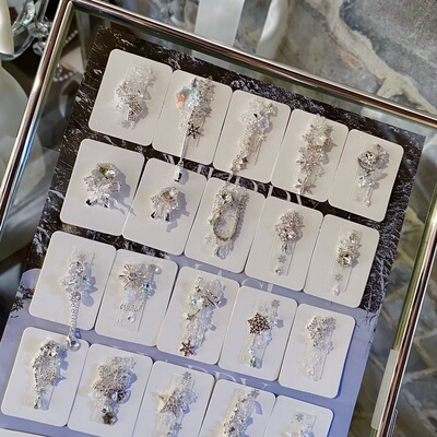 正品LZ高定 【圣诞雪花拼钻】-柏林的雪｜奢仙清冷爆闪雪美甲饰品