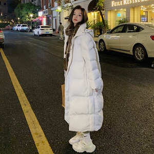 反季中戏棉衣女长款韩版宽松羽绒棉服女2023年新款学生棉袄外套