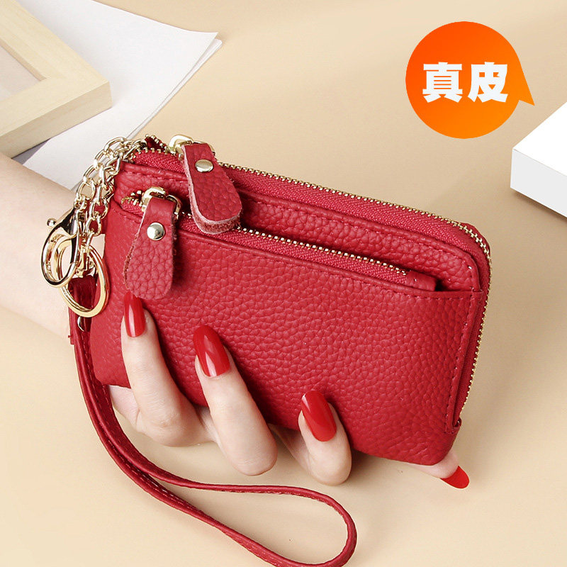 真皮迷你小包包拉链款零钱卡包二合一体包手拿妈妈小钱包带钥匙扣,箱包皮具/热销女包/男包,手拿包,淘宝优惠券,粉丝福利购,淘宝优惠卷