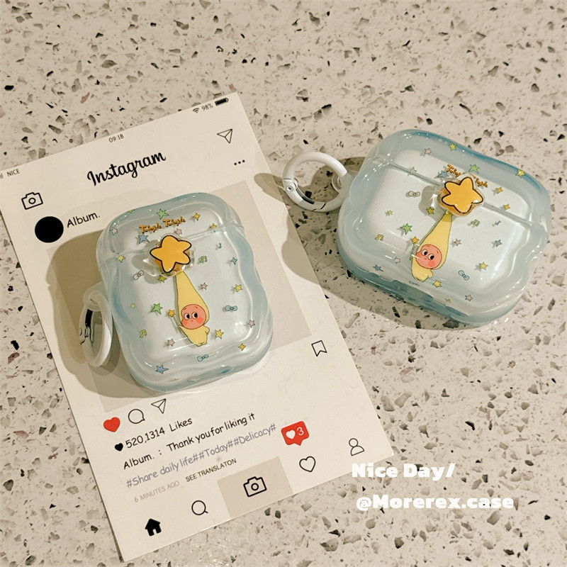 立体卡通旋转星星小人适用苹果新4代airpods蓝牙无线耳机保护套airpods1/2/3硅胶软壳airpodspro三代男女新款,3C数码配件,耳机保护套,淘宝优惠券,粉丝福利购,淘宝优惠卷