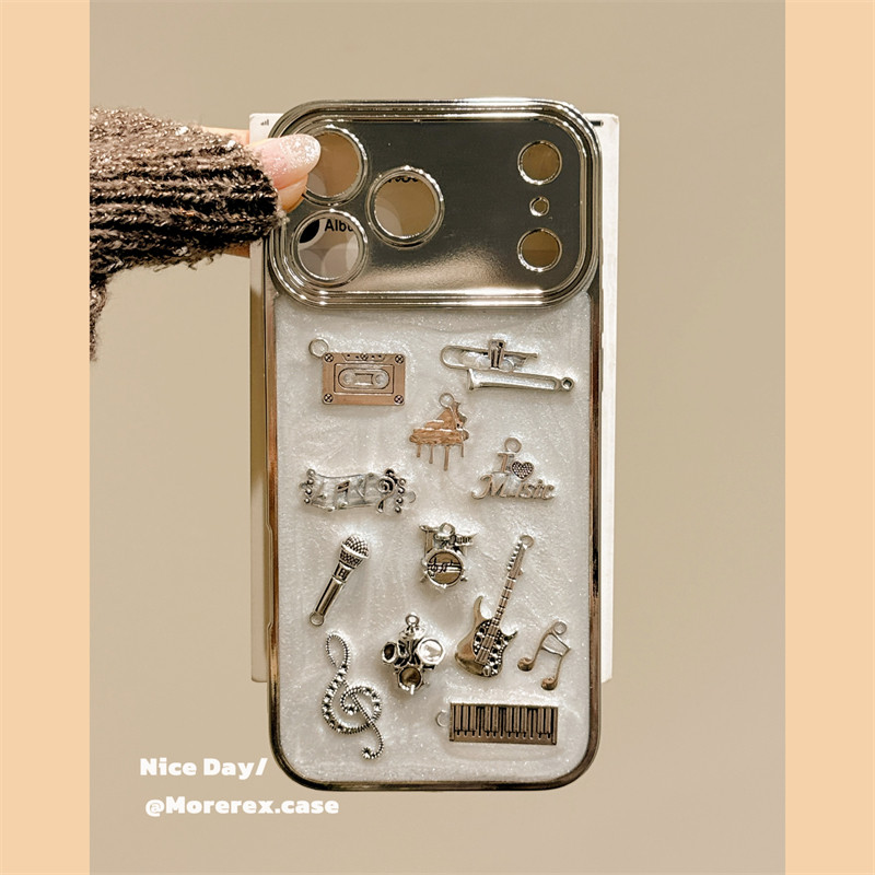 MoreRex 韩系复古滴胶立体吉他音符适用苹果17ProMax手机壳iphone15新款16pro女13高级15pro全包14防摔保护套,3C数码配件,手机保护套/壳,淘宝优惠券,粉丝福利购,淘宝优惠卷