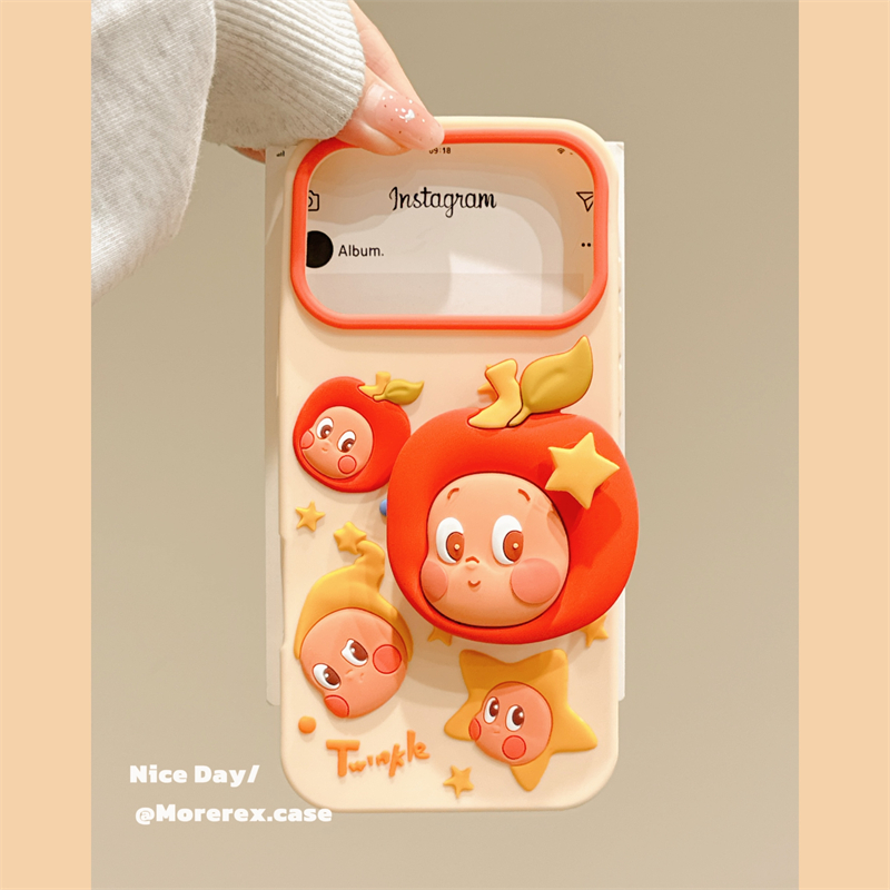 MoreRex立体可爱卡通星星小人支架适用苹果17手机壳iphone16promax新款15pro软硅胶14防摔保护套13创意17女款