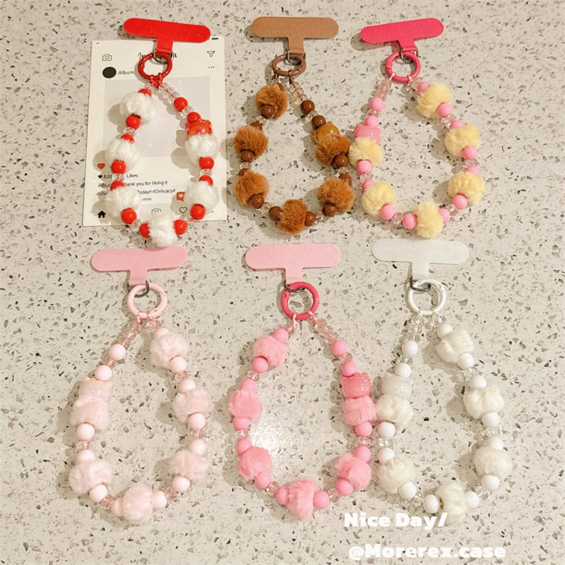 毛绒KT猫串珠手机链挂绳超软毛球手工腕带手链时尚仙女款链条冬季多功能暖手防丢挂件手腕挂链可爱夹片垫片壳,3C数码配件,手机挂件/手机链,淘宝优惠券,粉丝福利购,淘宝优惠卷