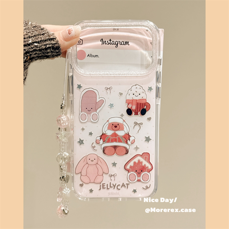 MoreRex ins鎏金可爱Jellycat卡通适用苹果17手机壳iphone16promax新款15pro秋冬14防摔保护套13带链条17女款