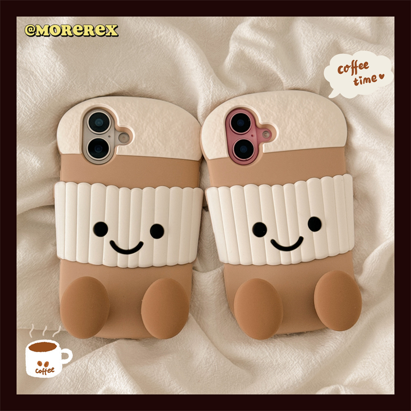 立体Jellycat咖啡杯适用苹果16手机壳iPhone16promax新款15Pro全包硅胶15小众14防摔套14Pro苹果13卡通12可爱
