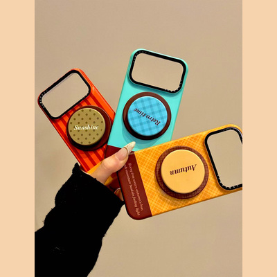 MoreRex ins小众撞色条纹英文磁吸支架适用苹果15手机壳iphone16promax新款14防摔13保护套16pro女款高级感17