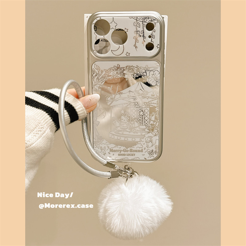 MoreRex梦幻少女心HelloKitty木马适用苹果17手机壳iphone16promax新款17pro电镀14防摔保护套13大视窗15全包