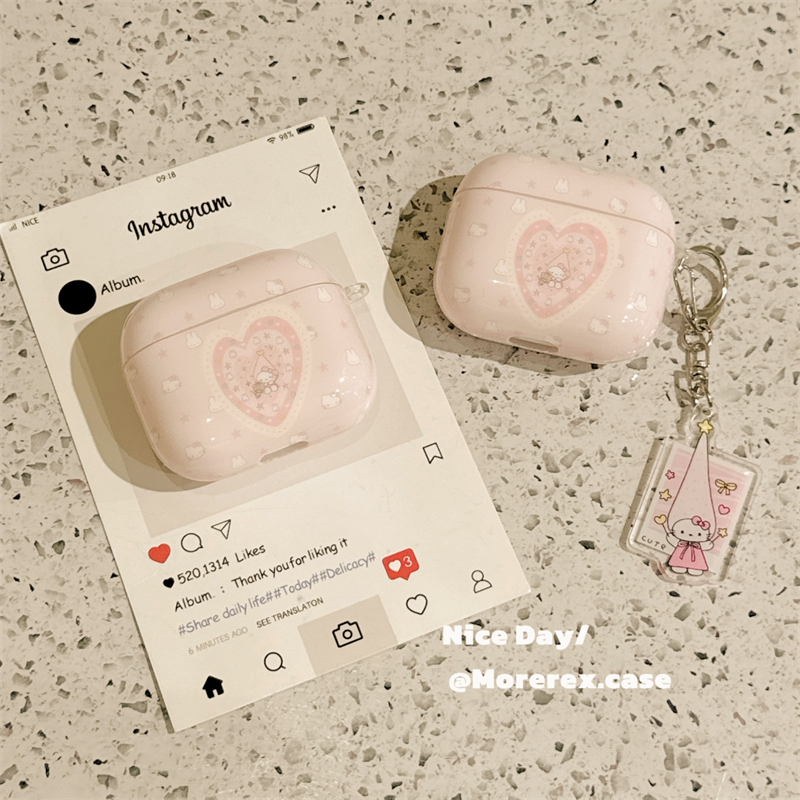 可爱粉色爱心kitty猫咪适用苹果新4代airpods蓝牙无线耳机保护套airpods1/2/3硅胶软壳airpodspro三代女新款