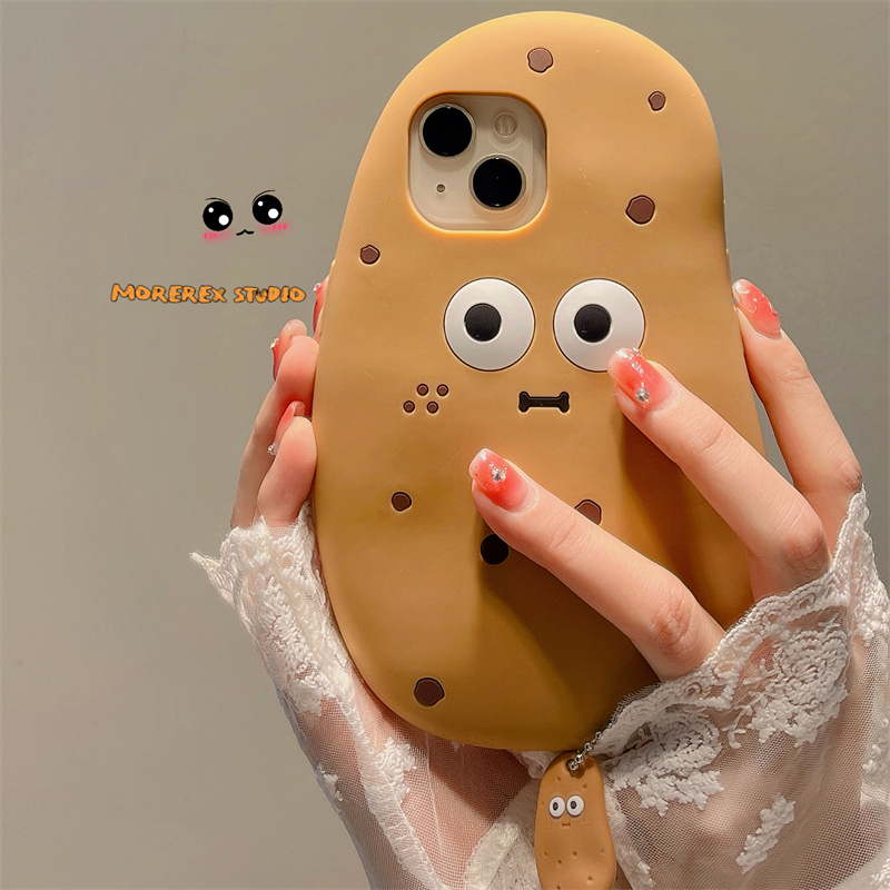 可爱卡通土豆适用iphone15promax手机壳创意苹果14趣味新款13promax硅胶女款16pro保护套12防摔11全包软壳男