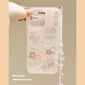 MoreRex 韩风小众可爱卡通蛋糕狗狗适用苹果15手机壳iphone16promax新款 14带链条13防摔保护套16pro女ins双层