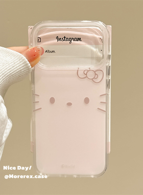 MoreRex 简约粉色哈喽kitty猫蝴蝶结适用苹果17手机壳iphone16promax新款15pro可爱14防摔保护套13全包17少女