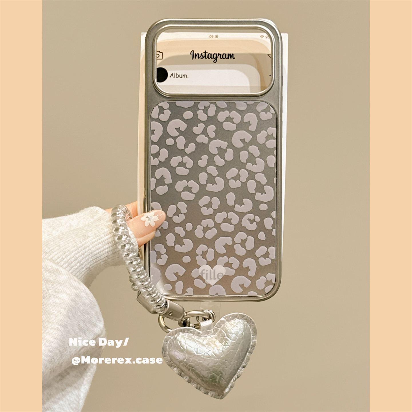 MoreRex ins韩系温柔紫色复古豹纹适用苹果17手机壳电镀银iphone16promax新款17pro全包14防摔保护套13女款15
