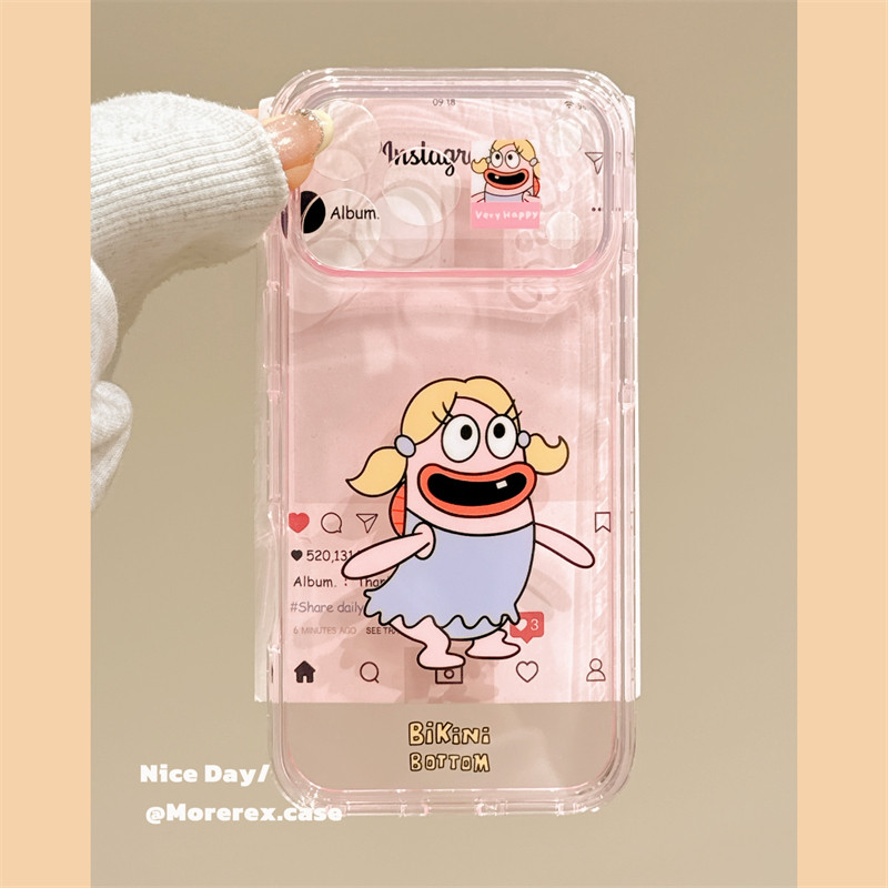 MoreRex趣味搞怪卡通比奇堡小丑鱼适用苹果17手机壳iphone16promax新款17pro全包14防摔情侣保护套13女15透色
