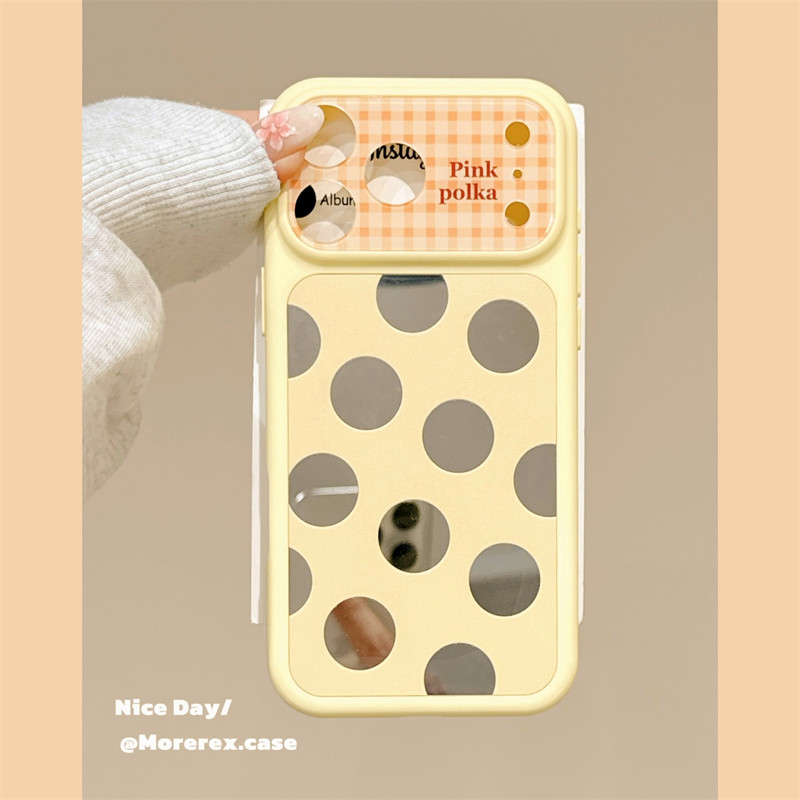 MoreRex 秒变17镜面波点大视窗适用苹果17手机壳iphone16promax新款17pro全包14防摔保护套13超好看15女款ins
