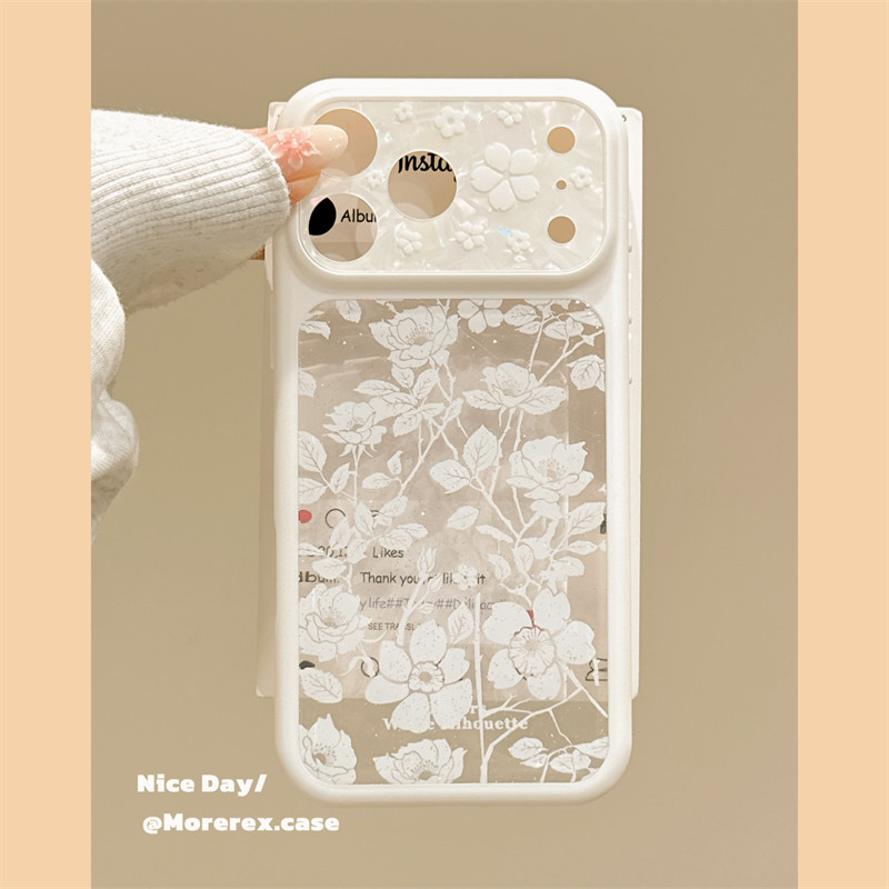 MoreRex ins少女心透明细闪花朵适用苹果17手机壳iphone16promax新款17pro大视窗14防摔保护套13超好看15高级