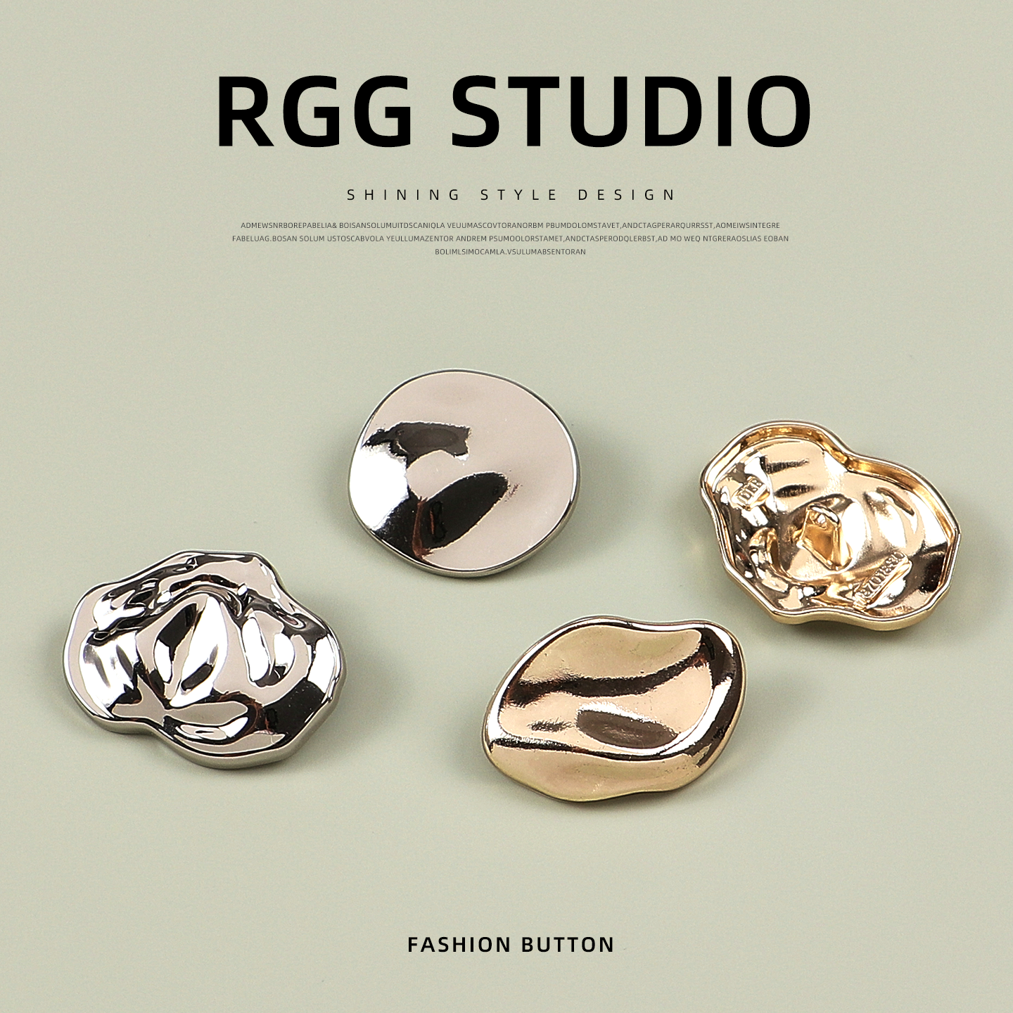 简约复古不规则异形金属纽扣个性百搭女上衣外套大衣风衣装饰扣子