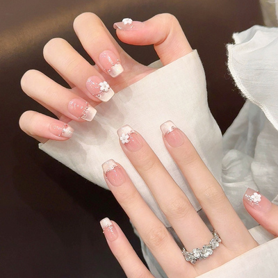 春天花朵手工猫眼穿戴甲2026新款