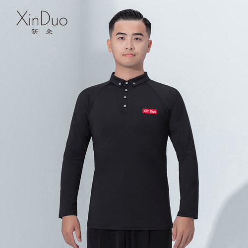新朵摩登舞服男士长袖国标舞服