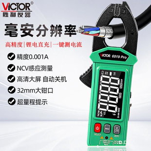 胜利钳形电流表 VC6019Pro高精度数字钳表全自动交直流钳形万用表