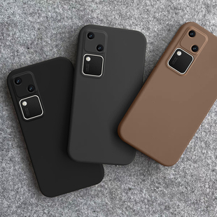 适用于vivoS18手机壳新款vivo液态硅胶S18Pro全包方形防摔S18e石墨色直边纯色耐脏保护套简约男女款超薄软壳