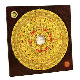 崇道堂罗盘高精度专业三合盘大字体指南针随身携带小号大号八寸三