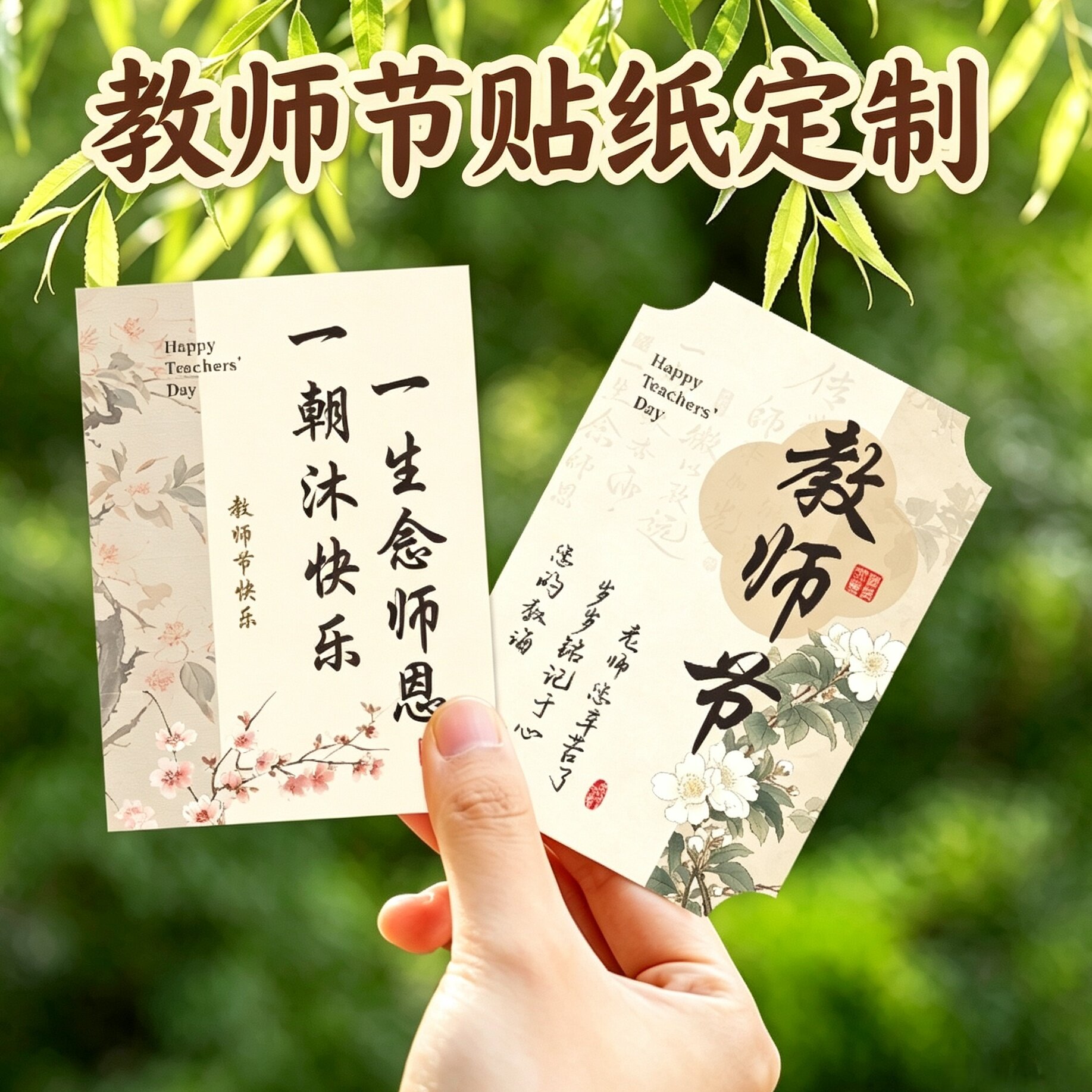 教师节不干胶封口贴定制伴手礼图片