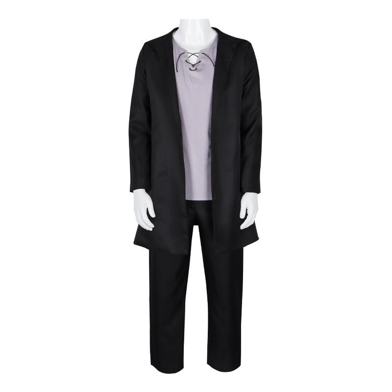 进击的巨人cos服 艾伦cos黑色长风衣万圣节舞台服cosplay动漫服装