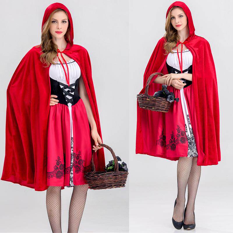 2018年万圣节新款欧美童话故事小红帽服装化妆舞会主题派对服装