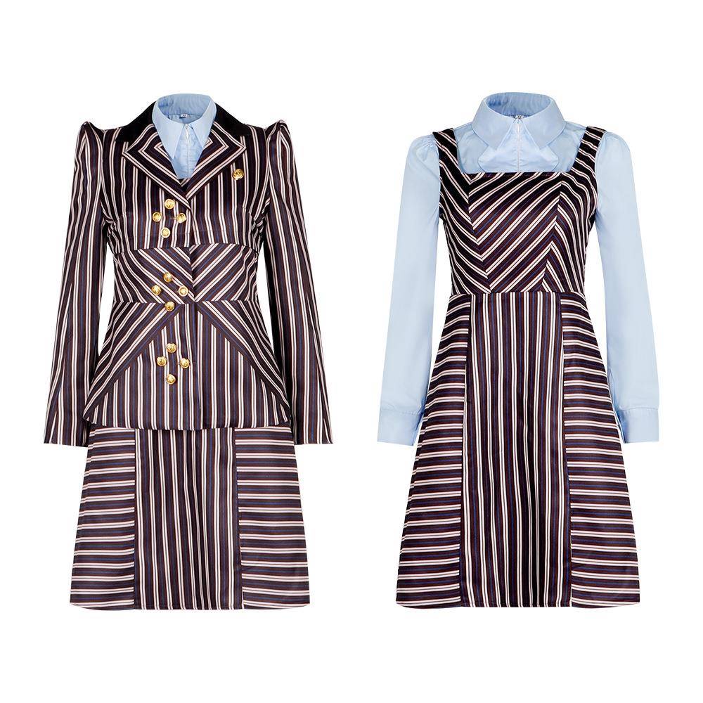 魔法坏女巫cos服格琳达坏女巫艾芙芭格子裙cosplay万圣节演出服装