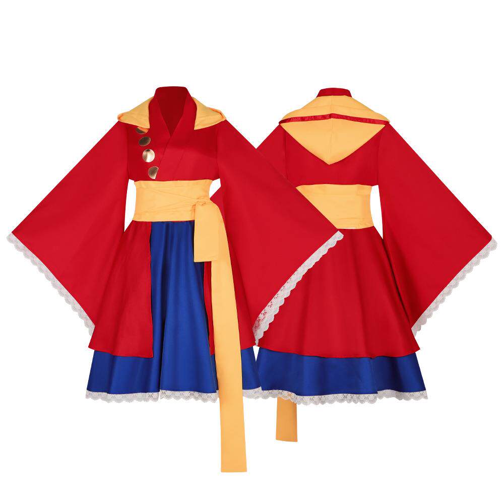 海贼王路飞cos服路飞性转和服裙子舞台扮演制服cosplay万圣节服装