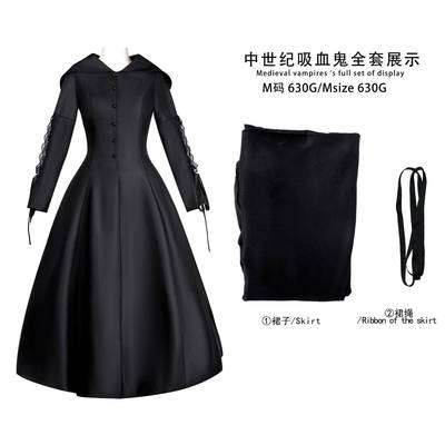中世纪吸血鬼女裙cos服皇后哥特风连衣裙cosplay服万圣节欧美跨境