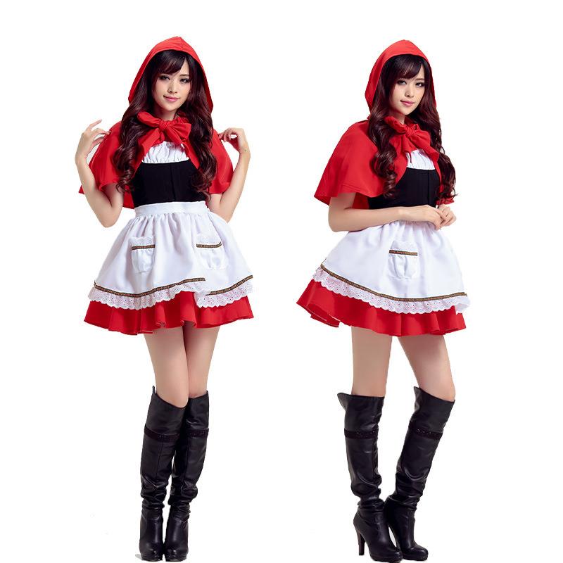 圣诞节圣诞红裙小红帽服装角色扮演成人cosplay圣诞老人圣诞服