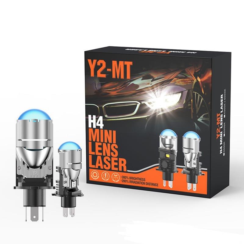 跨境热销汽车LED头灯Y2 MT远近一体白光前照灯 直插式H4透镜大灯