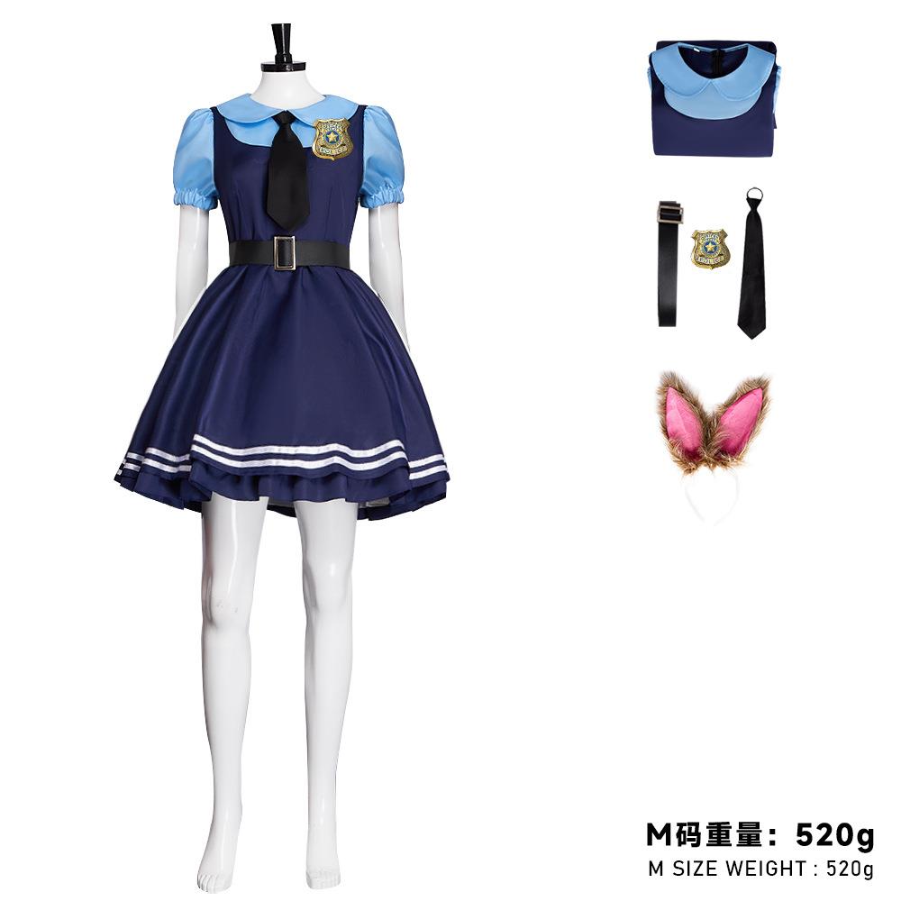 2025疯狂动物城2兔子警官cos服 万圣节兔子朱迪cosplay女裙工厂