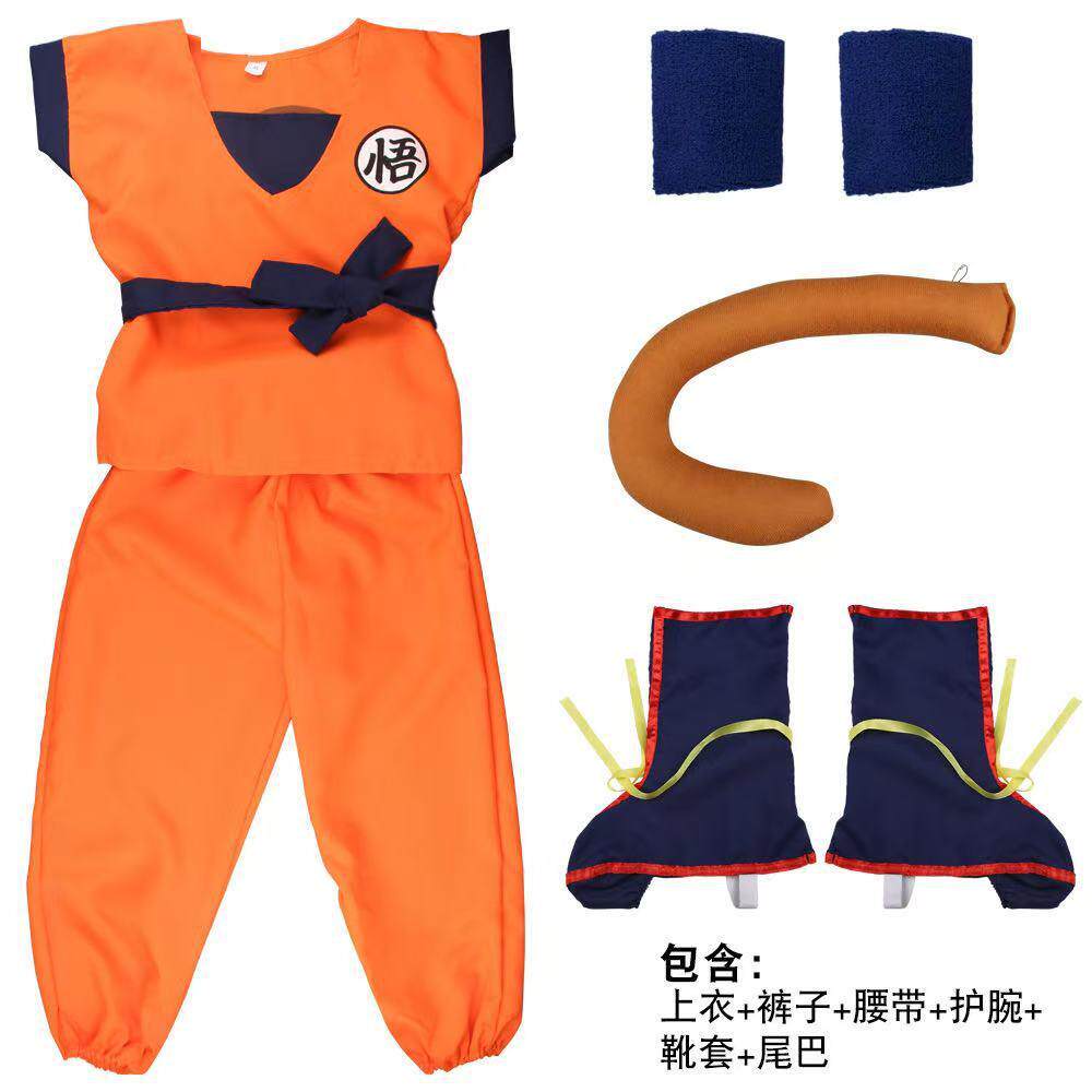 万圣节孙悟空cos服装七龙珠超级赛亚人角色扮演服儿童演出表演服
