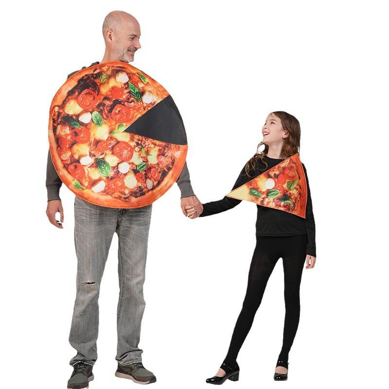 万圣节跨境亲子披萨装COS角色扮演服装舞台表演服派对服饰分销