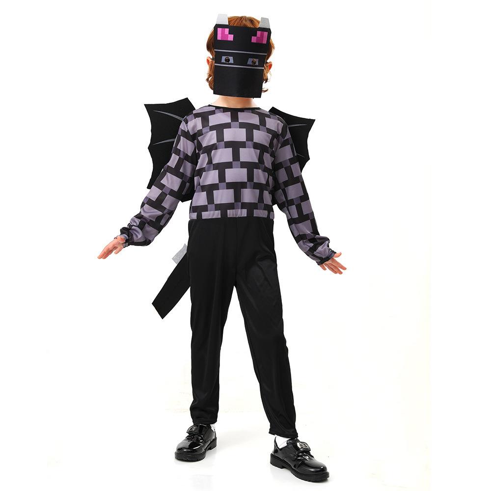 万圣节儿童我的世界儿童cos服史蒂夫舞台游戏表演服minecraft万圣
