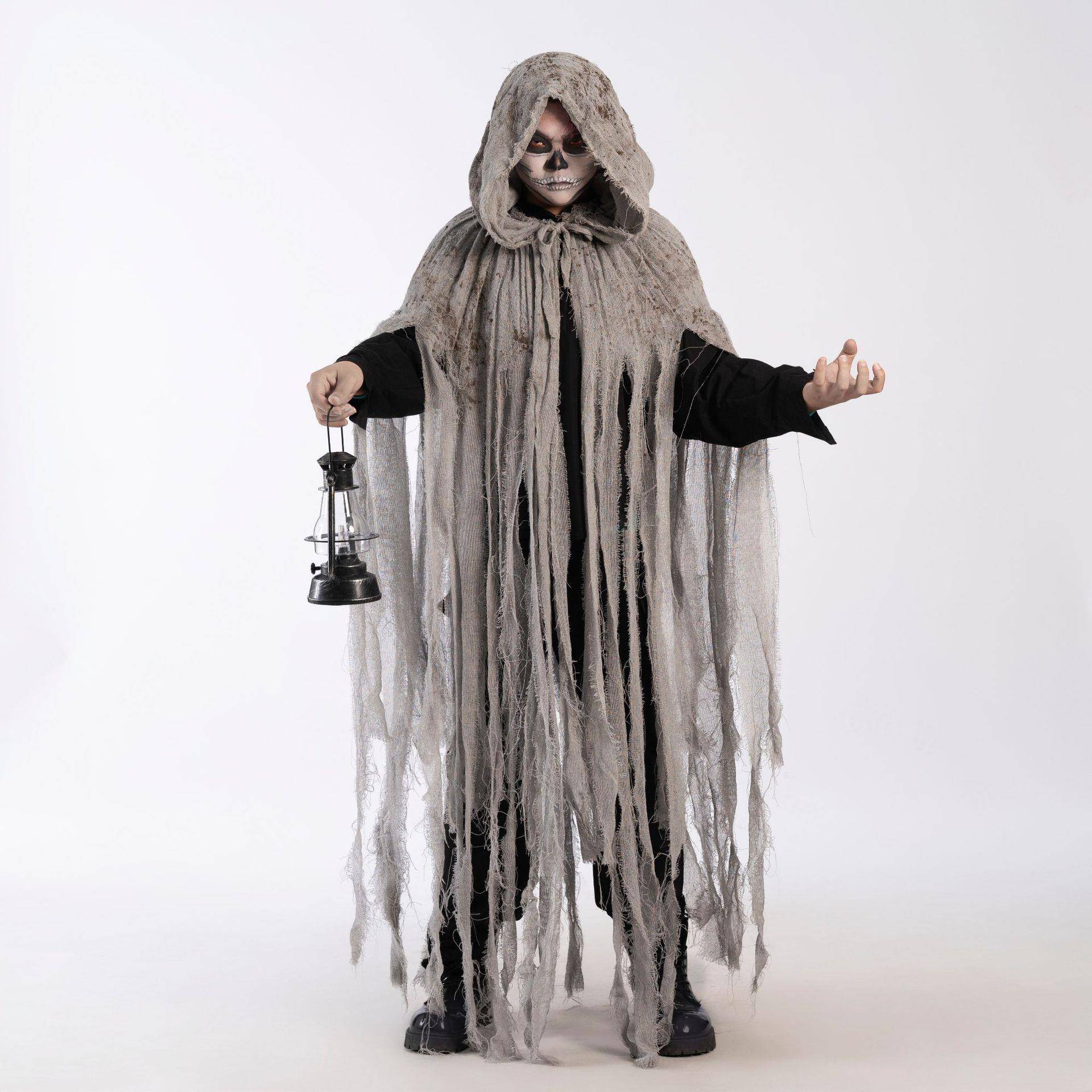 万圣节服装恶魔吸血鬼披风死神斗篷恐怖道具派对表演装扮服