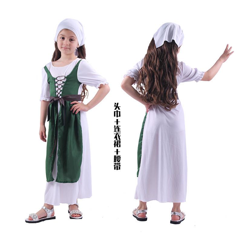 北爱尔兰节女孩民族服圣帕特里克节cosplay演出儿童服装民族风