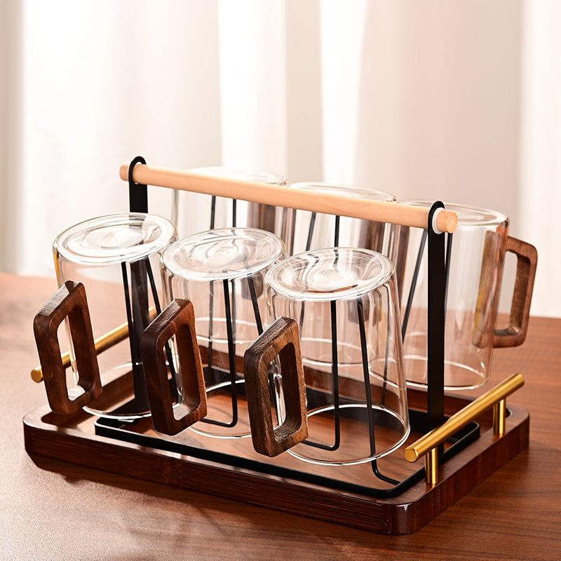 玻璃杯套装家用客厅耐高温泡绿茶杯水杯大容量办公室待客喝水杯子