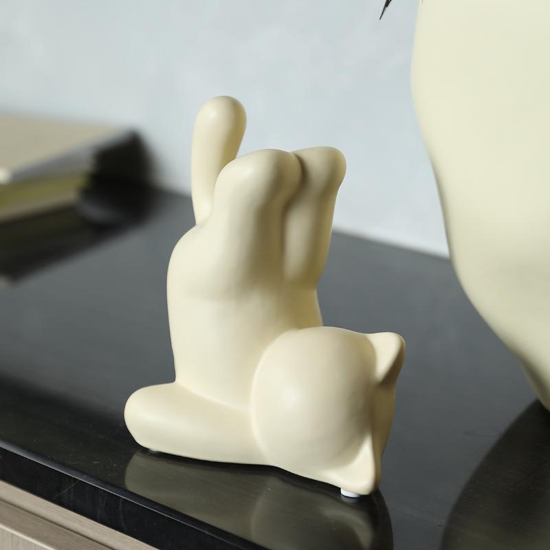 ins奶油风倒立陶瓷猫咪摆件客厅电视柜家居酒柜桌面创意软装饰品