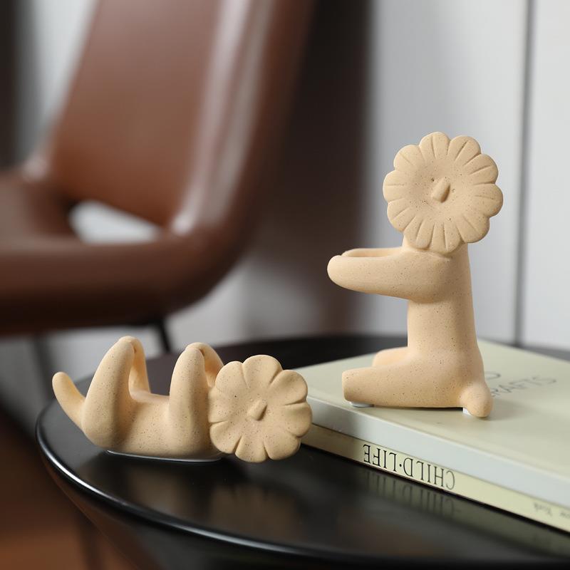 现代简约可爱ins小狮子陶瓷摆件创意工艺品客厅桌面软装家居饰品