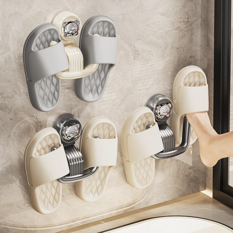 吸盘拖鞋挂架浴室免打孔壁挂置物架卫生间浴室沥水收纳架收纳挂钩