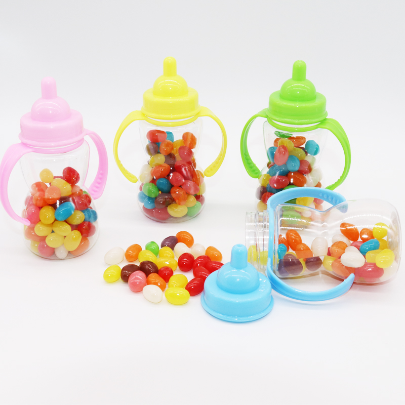 68克奶嘴糖彩虹豆糖果儿童小零食果味软糖多彩豆奶瓶糖玩具糖果