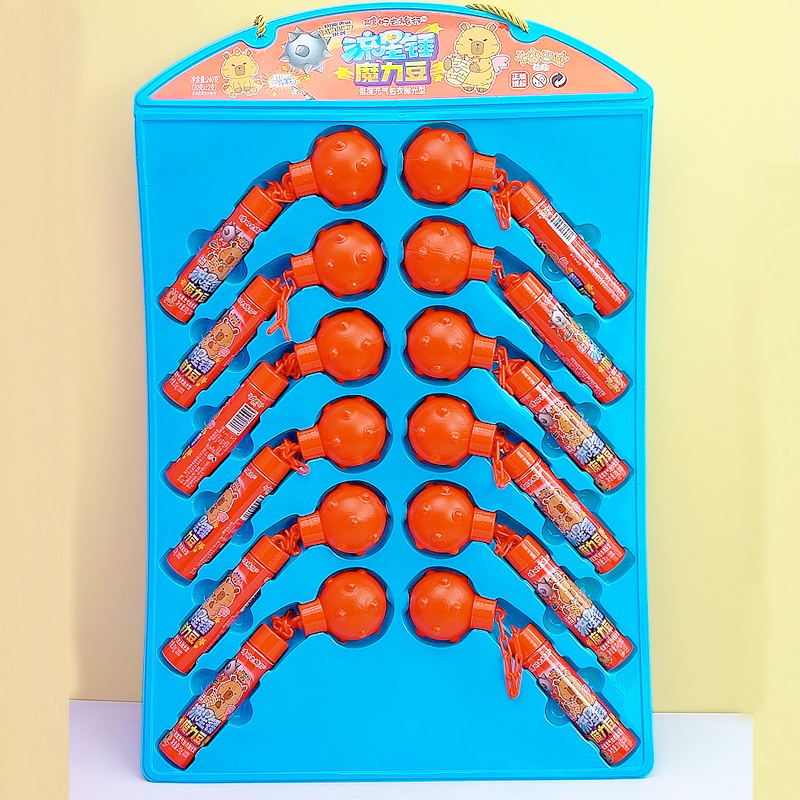 闪光流星锤可爱魔力豆混合水果味酸甜彩豆糖儿童零食玩具糖果批发