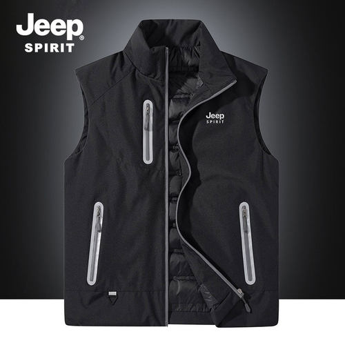 【Jeep官方正品】白鸭绒保暖马甲