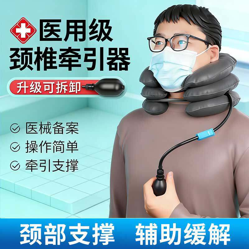 医用颈椎牵引器充气式家用颈托医疗护颈非矫正器颈椎病人可用