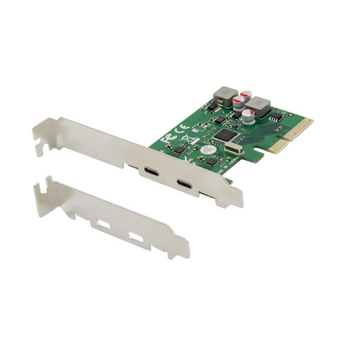 台式主板PCI-E转Type-c转接卡 双口type-c扩展卡 ASM1142主控芯片
